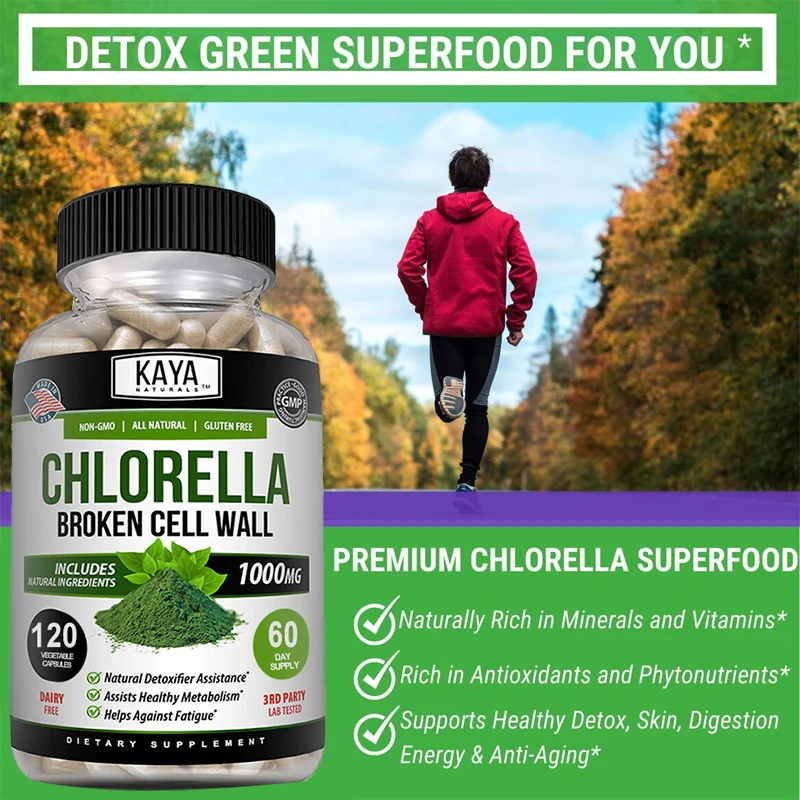 Chlorella Breaks Down Cell Walls - Liver Cleansing, Detoxification and Repair - Superfood Detox Supplement, Helps Free Radicals