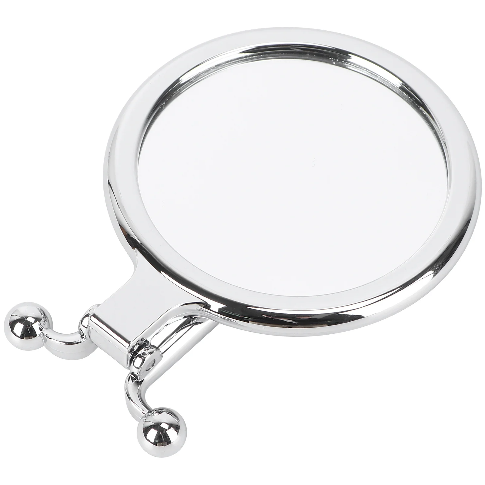 1Pcs Folding Round Portable Makeup Mirror Silver Small Lightweight Chic Compact Clear Mirror for Travel Home Salon Use