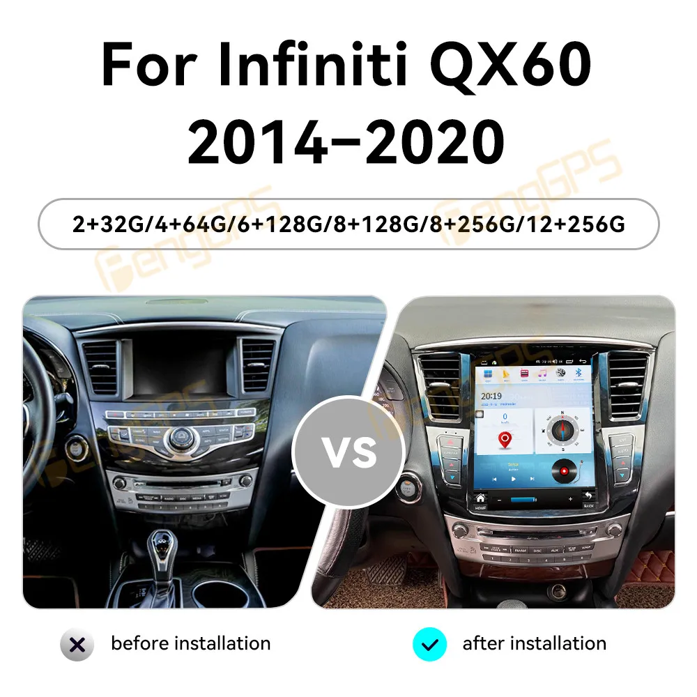Android Car Radio For Infiniti QX60 JX35 2012 - 2019  Multimedia Player Wireless Carplay Autoradio Stereo GPS Navi Touch Screen