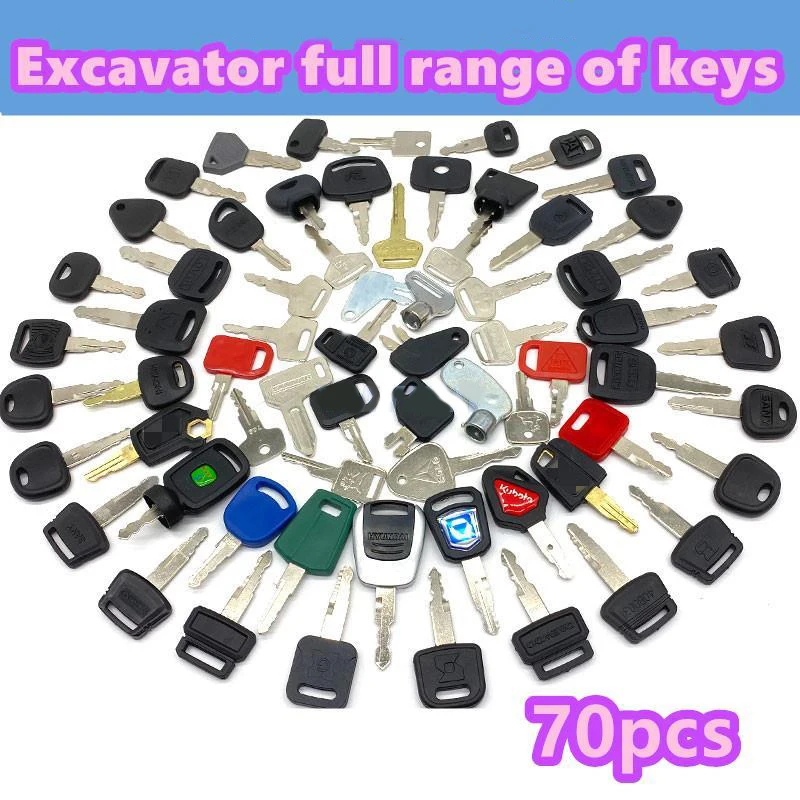 

XOJOX 70pcs/For Excavator Full Set Keys Caterpillar SANY Kobelco Hyundai XCMG Volvo Doosan Kubota Start Key Ignition Key Free