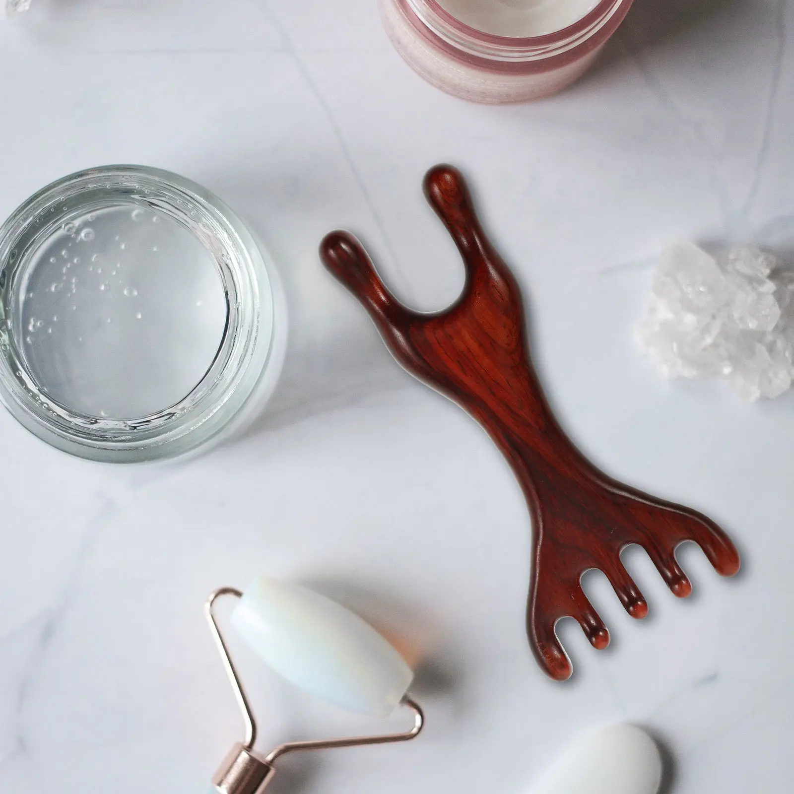 

Small Wooden Facial Massager Tool with Rabbit Design for Nose Eye Chin Gua Sha Massage Smooth Natural Wood Acupoint Relief