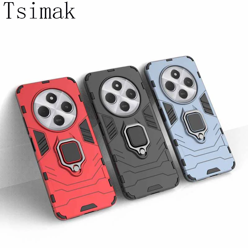 Fundas For Xiaomi Redmi 10C 12C 13C 14C Case Shockproof Ring Holder Protective Coque for POCO C40 C65 X6 F6 M6 Pro Phone Cover