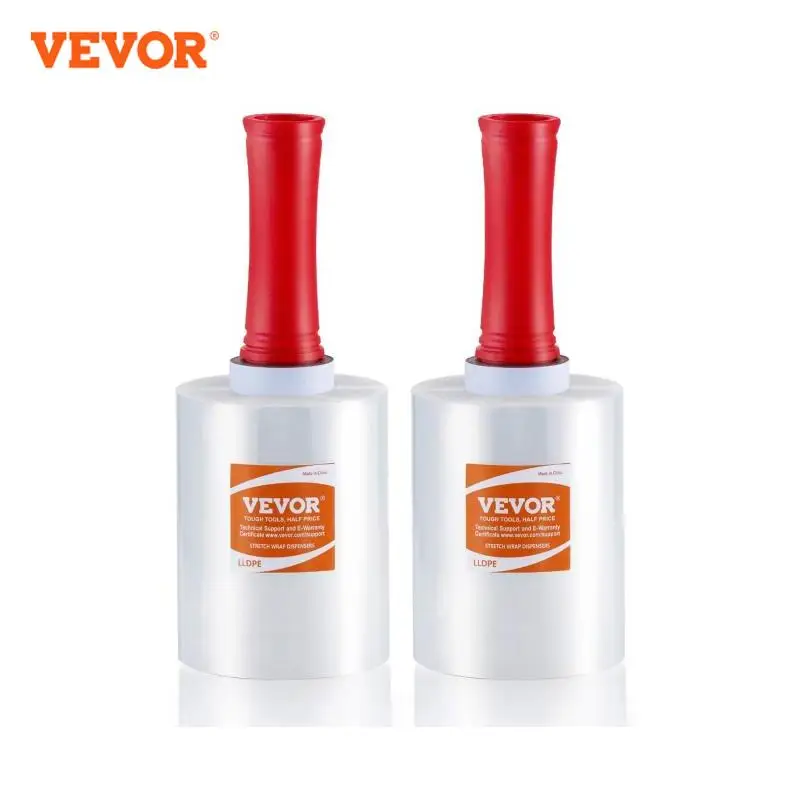 VEVOR 2/4Packs Stretch Film Strength Clear Stretch Wrap Roll Shrink Film with Handles for Pallet Wrapping Shipping Moving