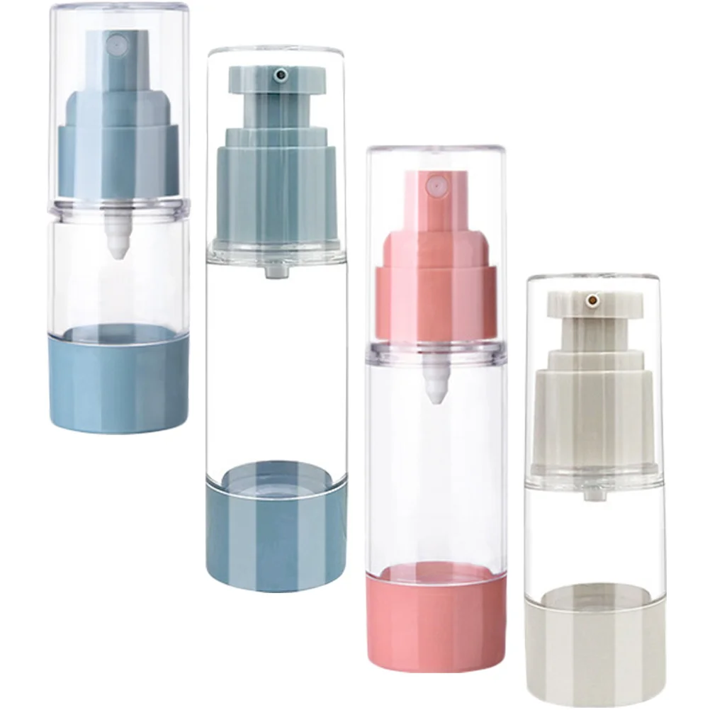 Bouteille à pompe sans air, rechargeable, anti-fuite, récipient de Lotion de voyage pour distributeur de crème sous vide, 4 pièces