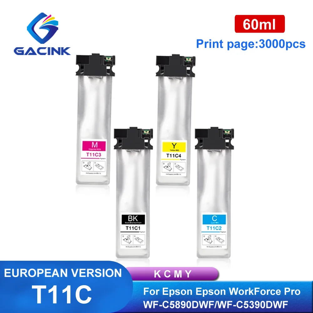 T11D1-T11D4 T11E1 T11C1-T11C4  Ink Cartridge For Epson WorkForce Pro WF-C5890DWF WF-C5390DWF Europe printer & Pigment Ink