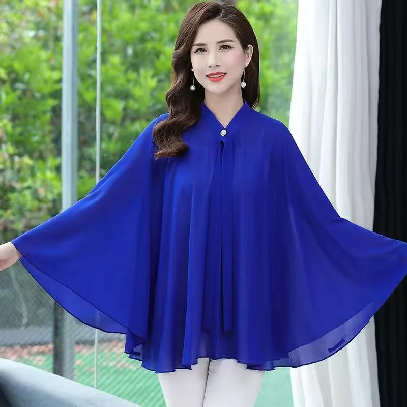 

Модная женская солнцезащитная одежда, тонкий летний плащ, шифоновая куртка с шалью, свободный кардиган на шнуровке, верхняя одежда, женское пальто, топы