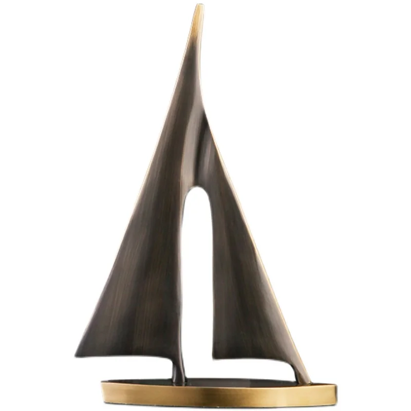 

Pure copper sailboat ornaments, Nordic light luxury handicrafts, office desktop decoration