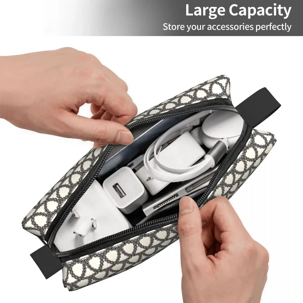 Travel Petal Grey Toiletry Bag Kawaii Makeup Cosmetic Organizer for Women Beauty Storage Bags Dopp Kit Box Case