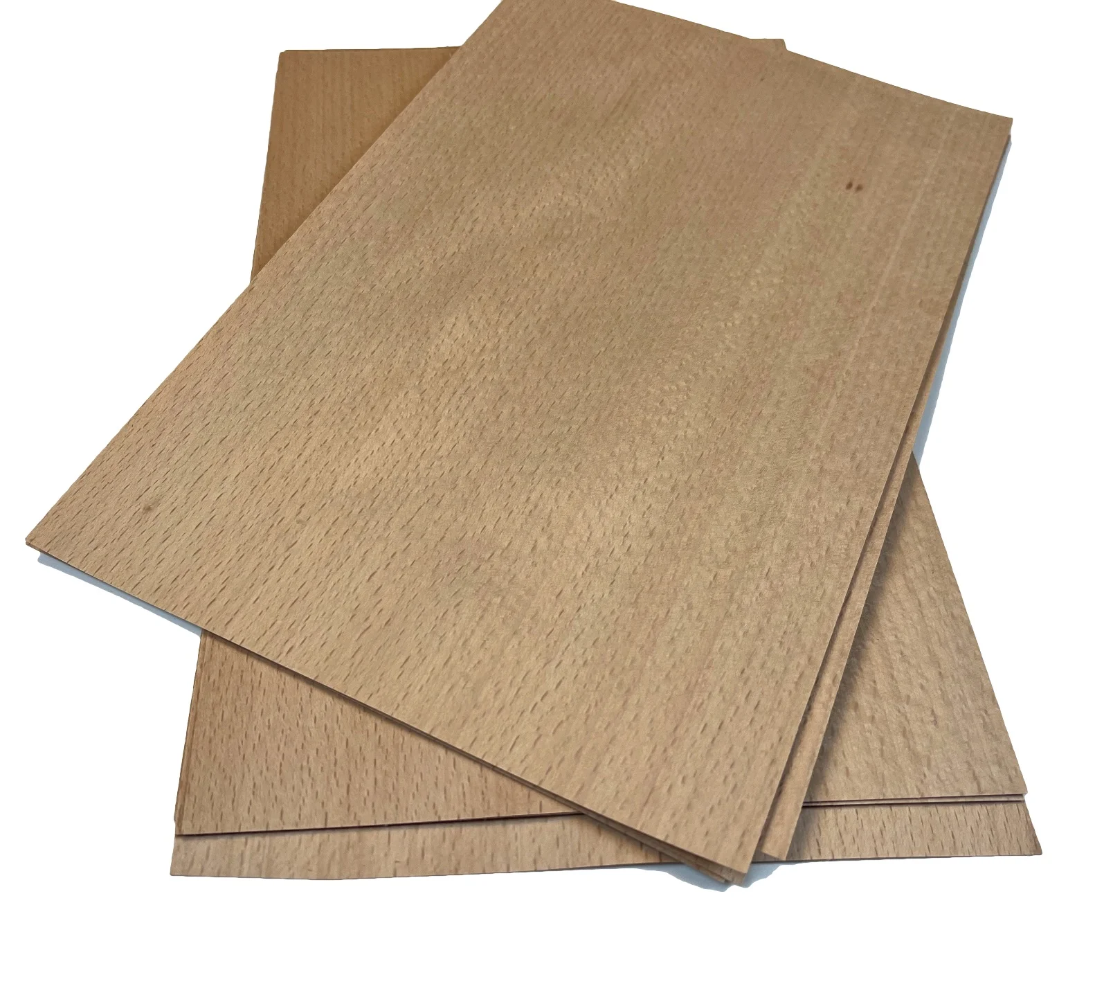 Natural Red Beech Straight Grain Thick Wood Veneer, Furniture Peel, L, 300x180mm, T 0.4-0.5mm, 8Pcs per Lot