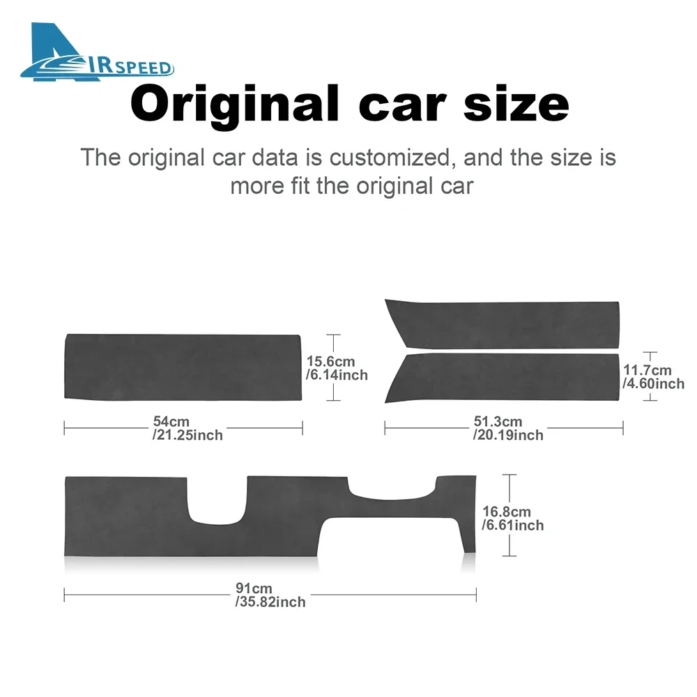 Italian Top Suede Instrument Panel Trim Protective Sticker for Tesla Model 3 Highland 2024 2025 2026-Up Accessories