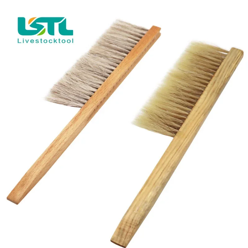 

Beekeeping Hive Cleaning Brush Wooden Bee Sweep Beekeeper Tools Single Row Bristles Horsetail Hair Beekeeping Equipment