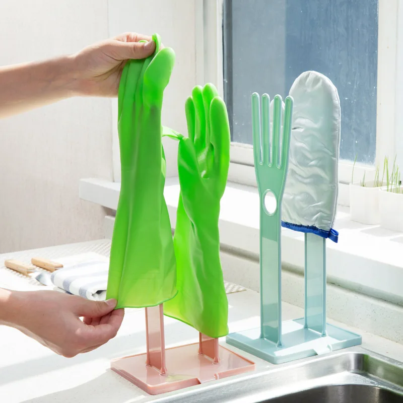 Hot Sale Plastic Household Glove Drying Rack - Dishcloth Drain Rack And Kitchen Countertop Utensil Hanging Rack With Drip Tray - Multifunctional Storage Organizer