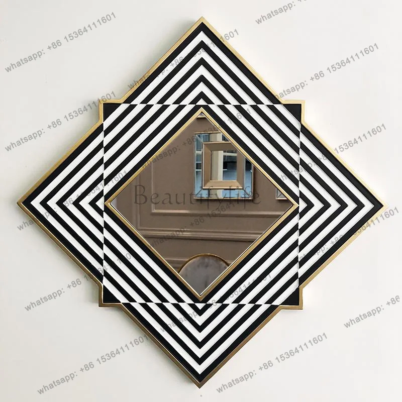 American wall-mounted decorative mirror, entrance wall, dining room, living room, bathroom art mirror, light luxury style
