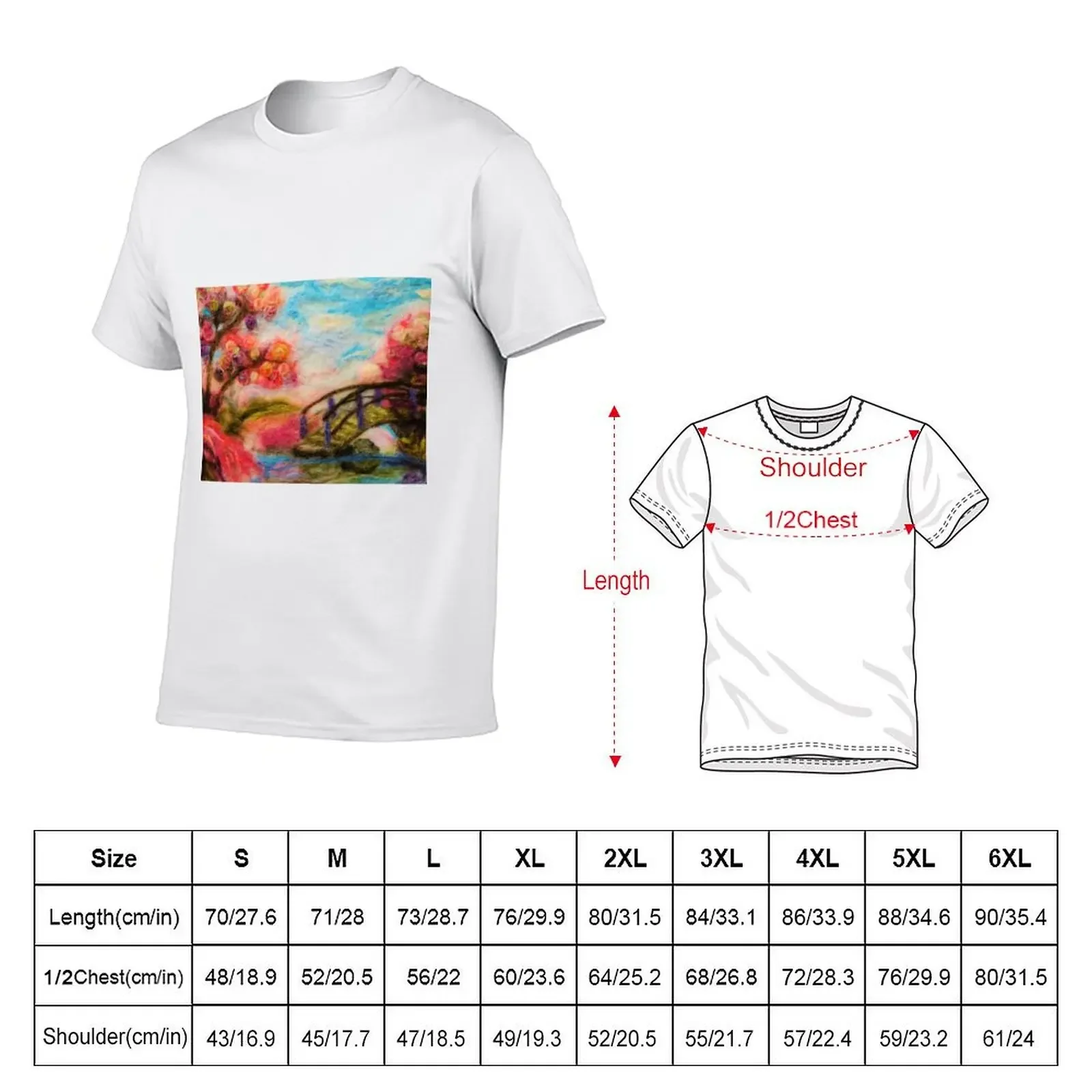 Cherry Blossom by the bridge soft floral dresses and home accessories by Redbubble T-Shirt oversized graphic tee mens t shirts