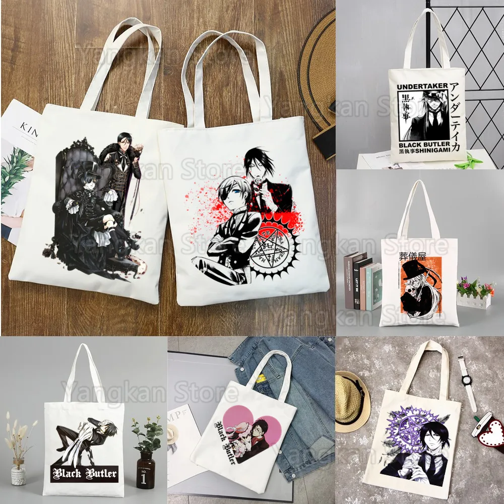 Black Butler Simple Women Package Elegant Canvas Bag Handbags Shoulder Bags Casual Shopping Girls Handbag