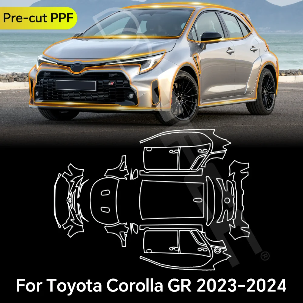 

For Toyota Corolla GR 2023 2024 TPU Paint Protection Film Clear Bra Car Body Anti-scratch Pre-ut PPF Resistant Invisible Cover