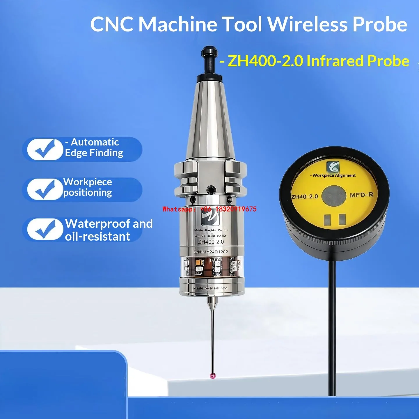 Cyclmotion ZH400-2.0 CNC wireless probe for machining centers 3D edge finder infrared probe for automatic centering
