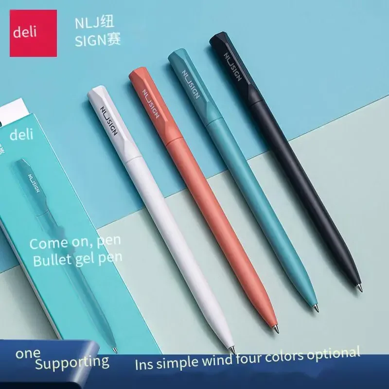 Youpin Deli Ns552 Nusa Rotating Rollerball Pen Black 0.5 Signature Pen Metal Heavy Touch Business Office Pen Gift