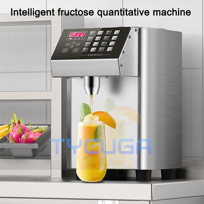 16-Button Smart Fructose Dispenser Automatic Sugar Machine 8L/16L Container for Bubble Tea Shop , Quick & Accurate Syrup Control