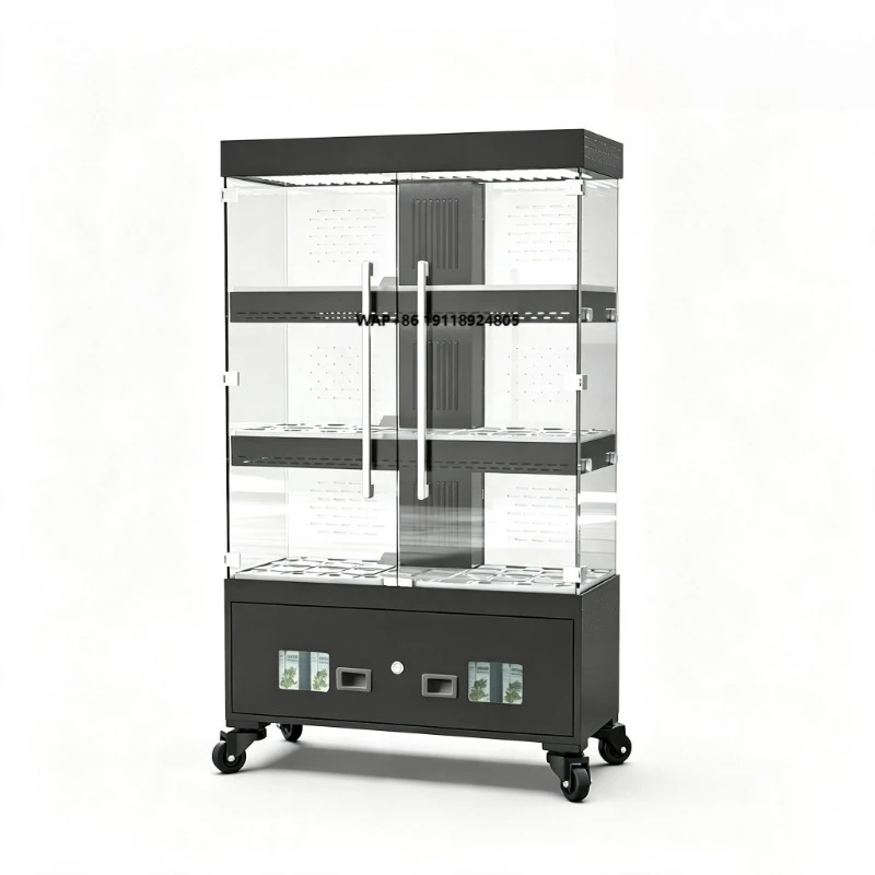 Smart hydroponic growing cabinet 170cm high, mini lettuce vanilla growing cabinet, easy to install, food grade plastic for veget