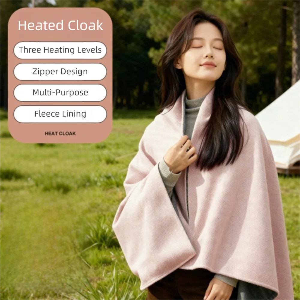 

Портативное одеяло с электрическим подогревом USB, 3 уровня нагрева, моющаяся согревающая шаль, носимое одеяло с подогревом для офиса/дома/кемпинга