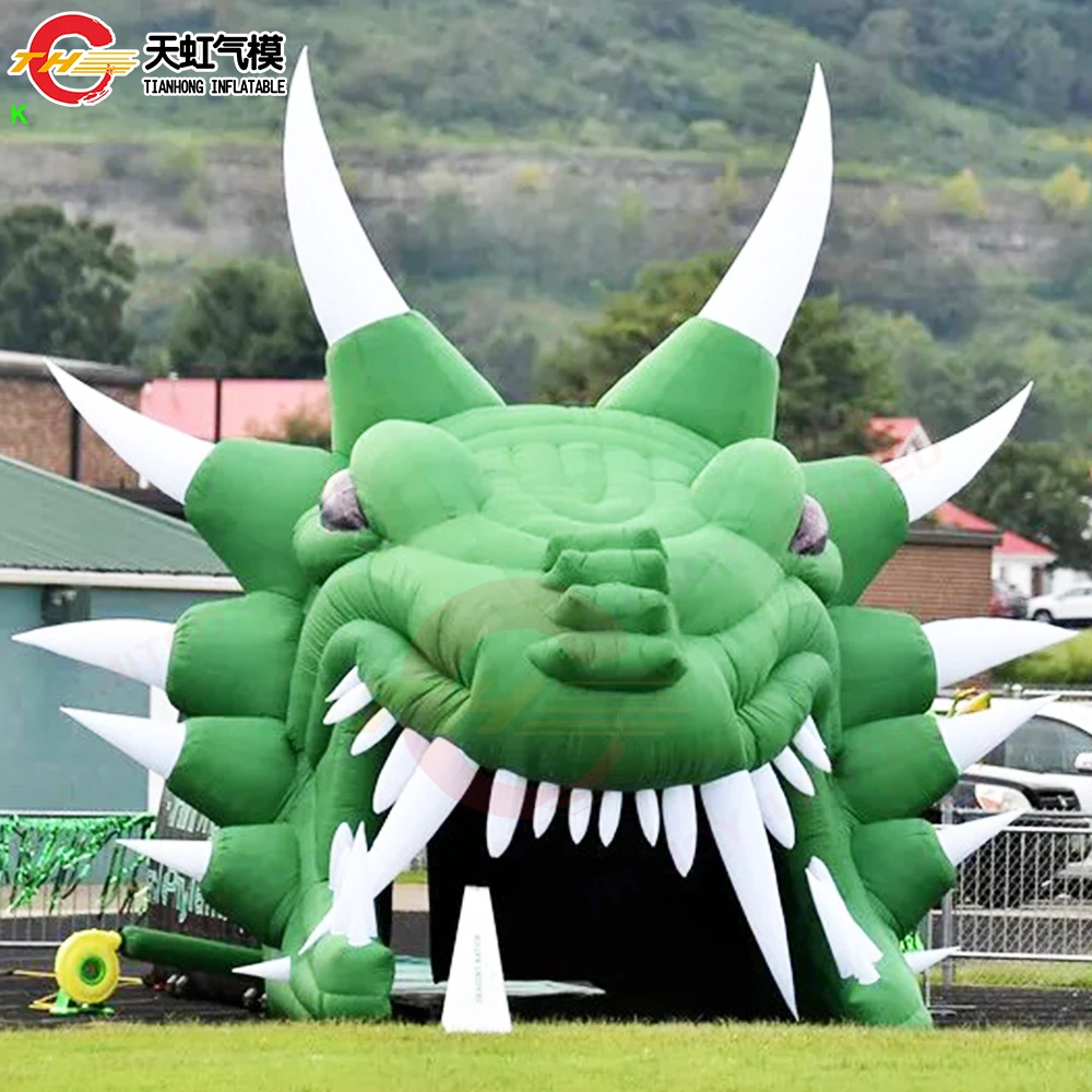 باب مجاني السفينة العملاقة التنين رئيس نفخ نفق خيمة تفجير المرحلة خيمة المأوى مع منفاخ للبيع