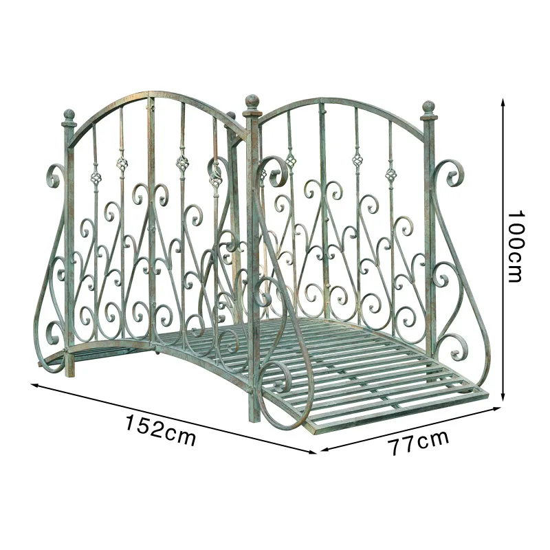 Outer single European old courtyard garden bridge outdoor villa wrought iron arch bridge outdoor bridge decoration