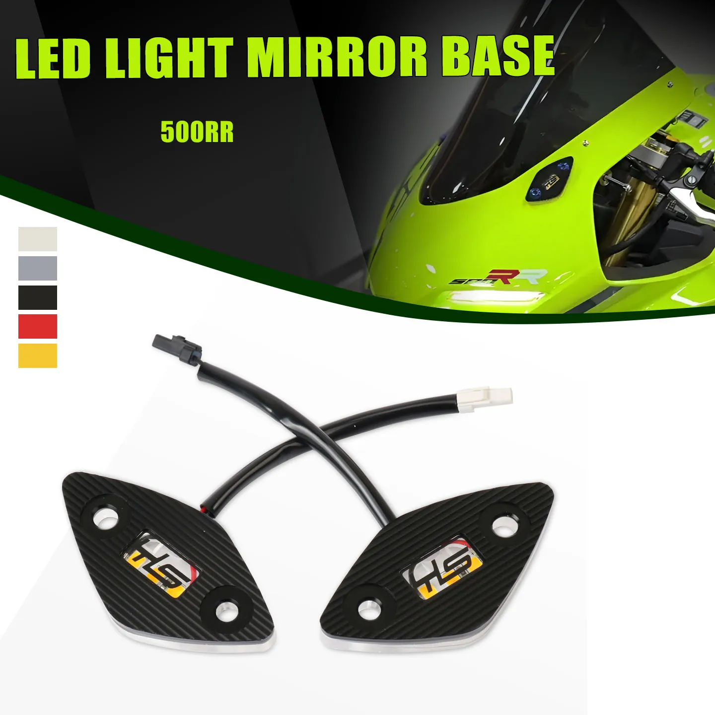

Motorcycle Accessories Rearview Mirrors Seat Cover Decorative LED Light Mirror Base Light For ZXJC 500RR 500rr 500 RR