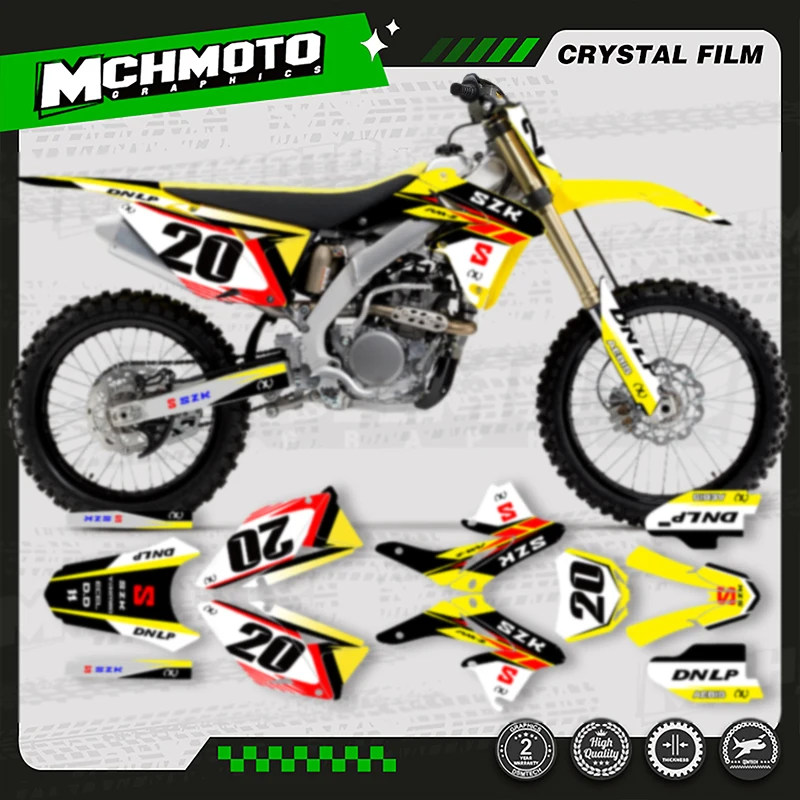 

MCHMFG For Suzuki 2010 2011 2012 2013-2018 RMZ250 RM-Z RMZ 250 Motocross Fairing Graphics Background Decals Sticker Custom