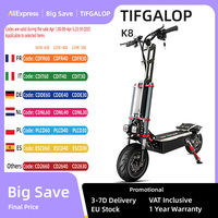 TIFGALOP K8 Electric Scooter 6000W Dual Motor 60V40Ah Battery E-Scooter 12 Inch Off-Road Tire Seat Electric Foldable Scooters
