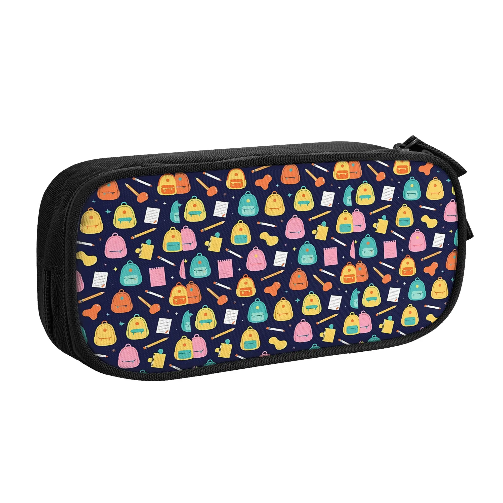 1 piece Lightweight Cute Navy Blue School Pencil Case Teen Pen Bag Back To School School Stationery Bag