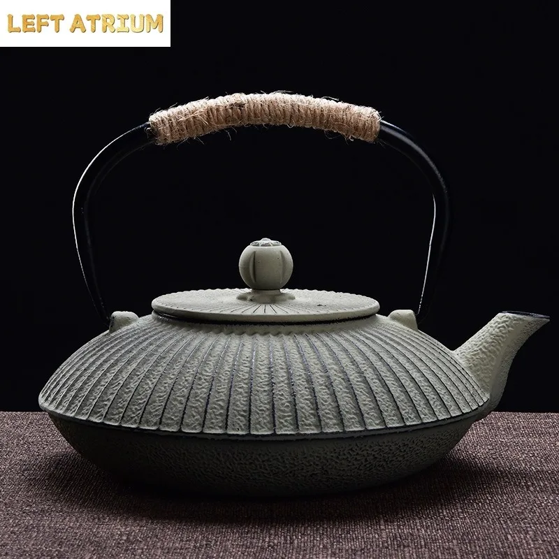 800ml Umbrella Shaped Cast Iron Teapot Filter Pot Heated Kettle Afternoon Tea Brewing Utensils Tea Kettle Water Bottle Teapots