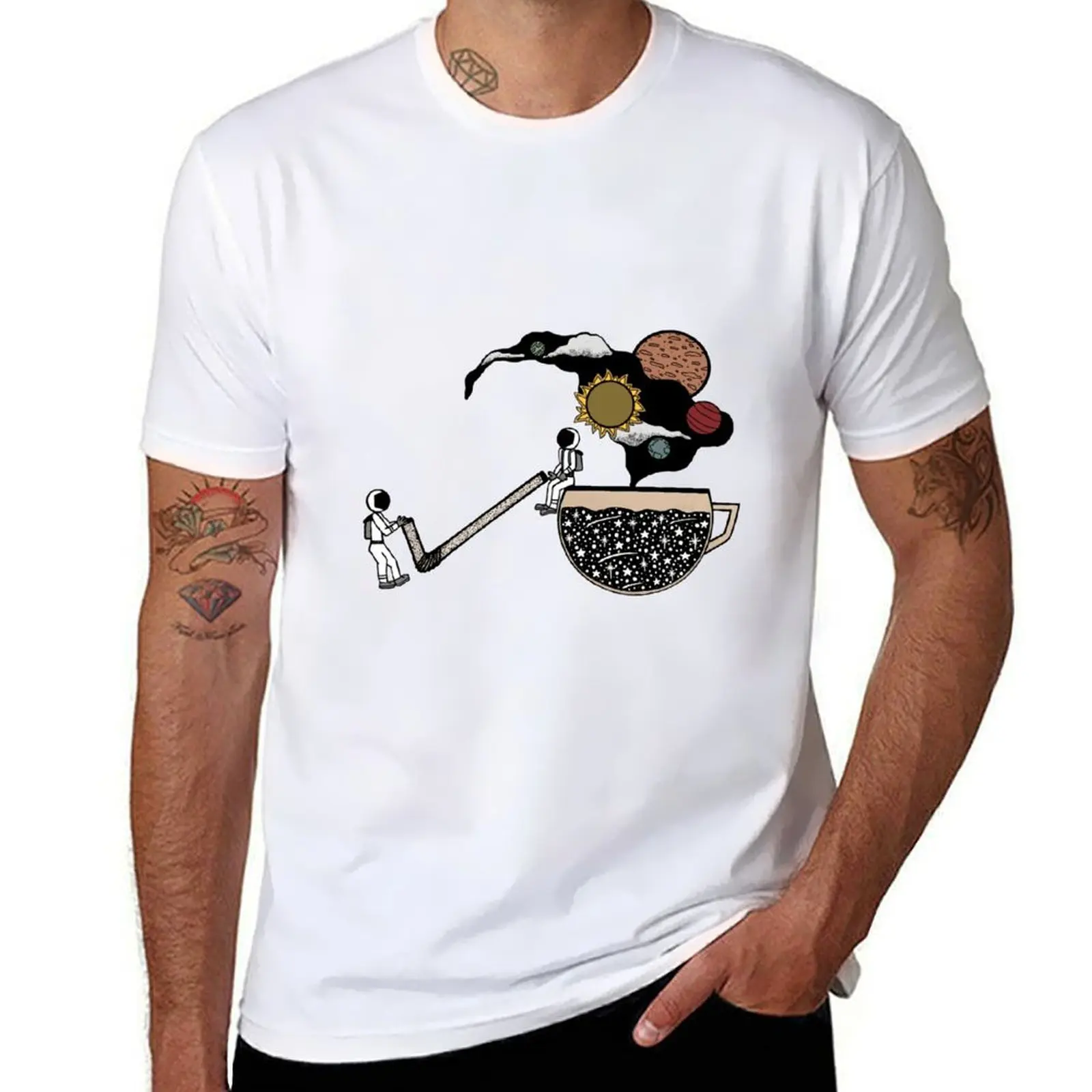 

Astro Coffee T-Shirt mens graphic t shirts funny t shirts cotton man t shirt summer T-Shirt