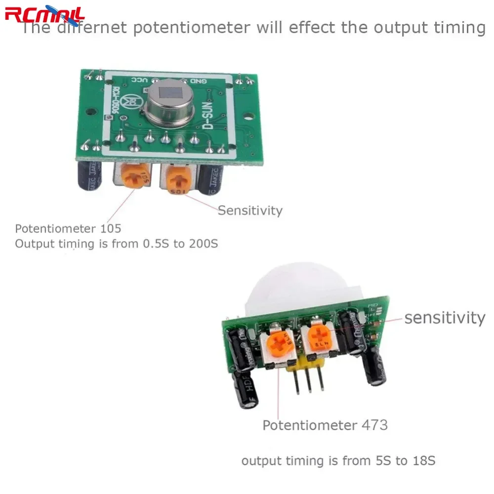 HC-SR501 PIR Sensor Infrared Pyroelectric Motion Sensor Body Detector IR Sensor Module for Arduino (Pack of 5PCS)