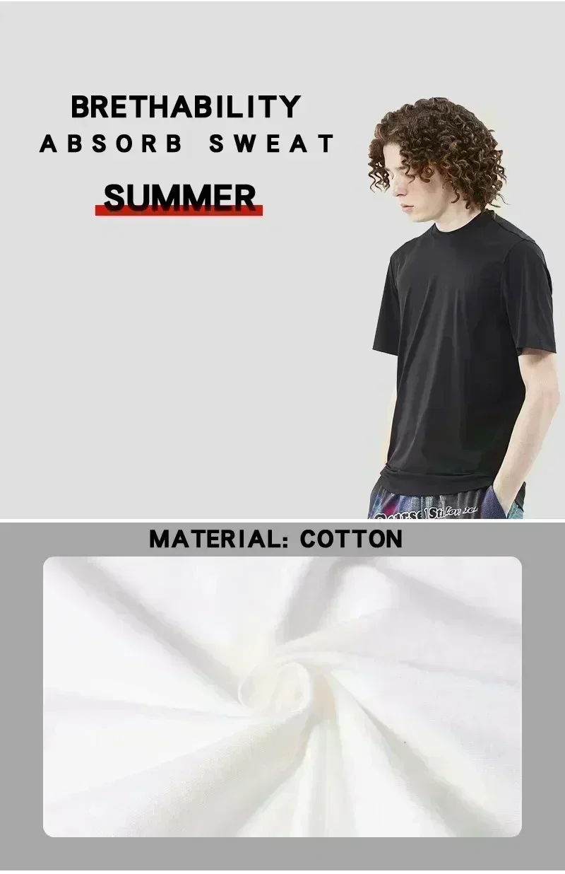 2026 New Fashion Bestseller Loose O-neck Cotton Short Sleeve T-shirt Stylish Breathable Daily Casual Unisex Tops For Men Women