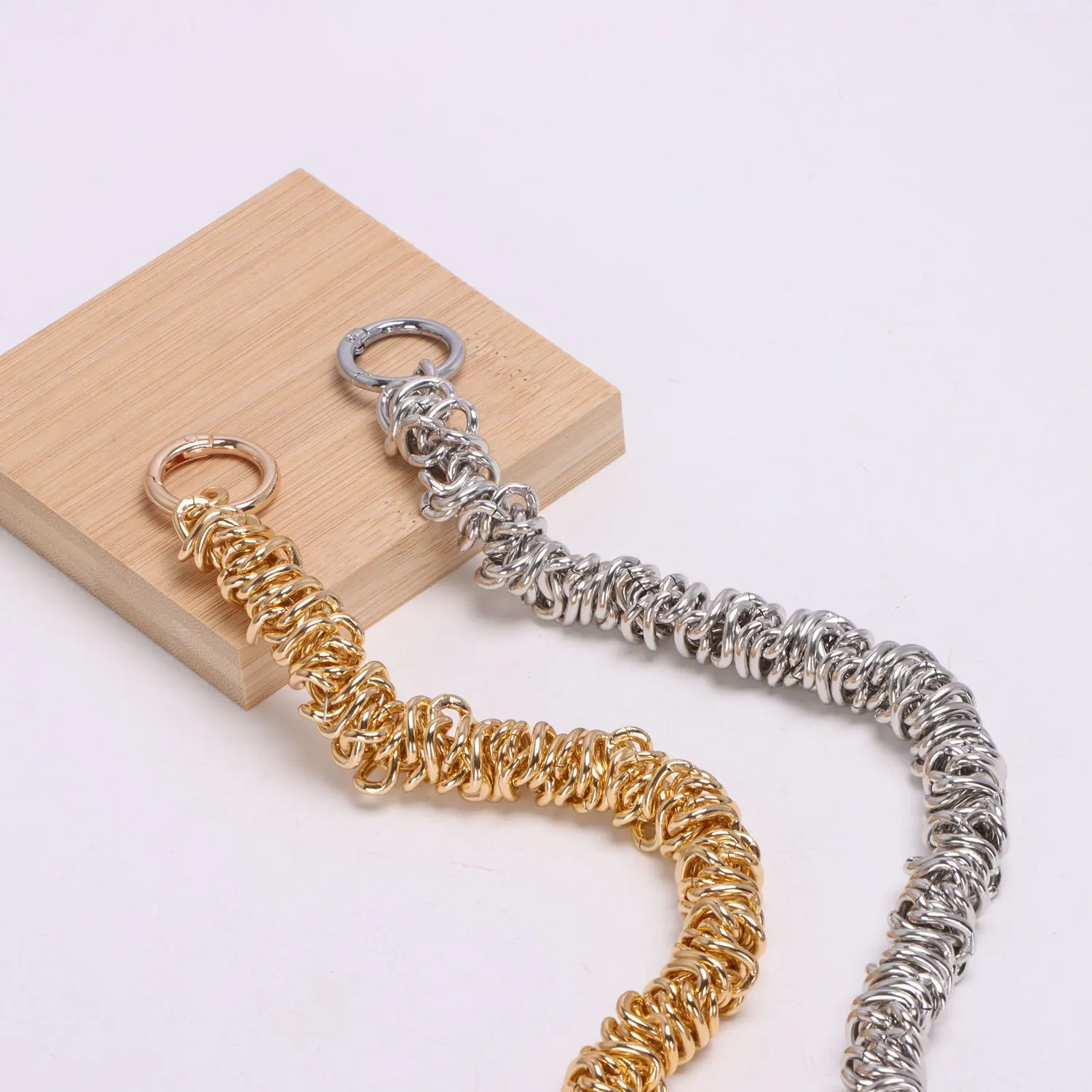 1PC Alloy Chain Shoulder Bag Strap Replacement Parts Accessories Silver Gold Metal Handbag Handle 35cm Fashion Bag  Belt