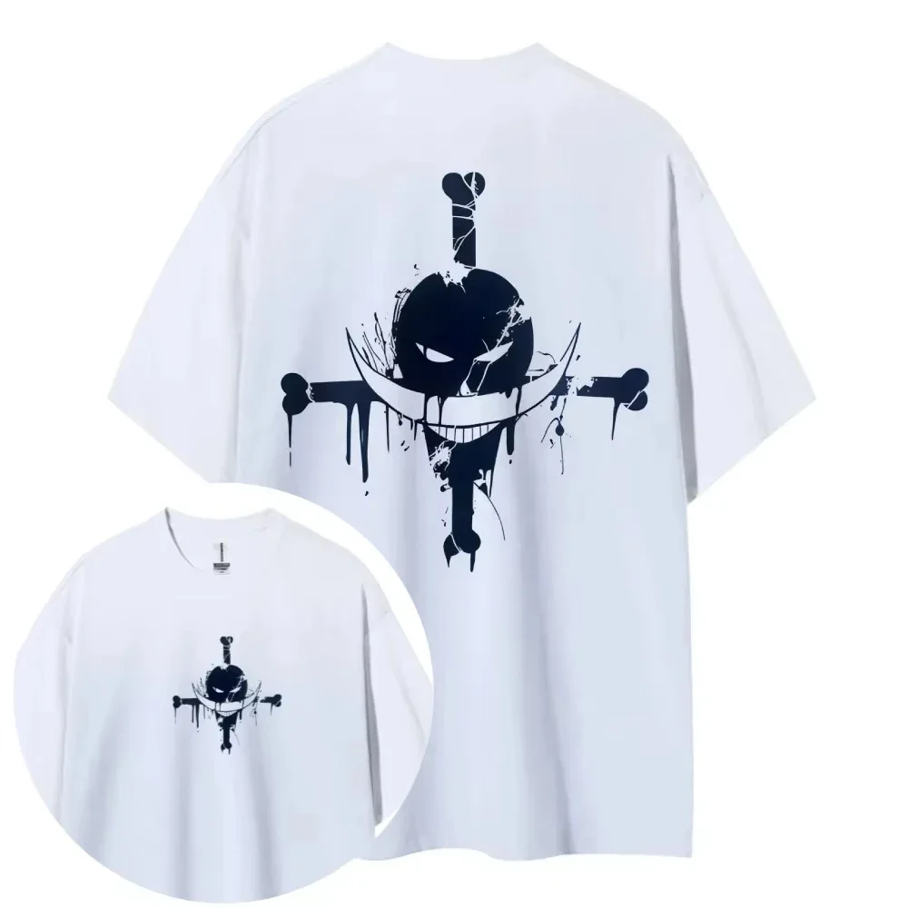 Une pièce mode japonais Anime Luffy Sauron périphérique imprimé coton T-shirt été hommes et femmes hauts manches courtes Ins