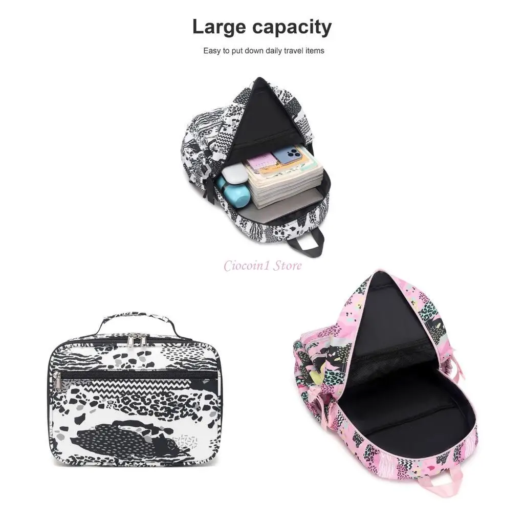 

Y1UB School Backpack for Girls Women Children Kid 3pcs Prints Backpack School Bag Bookbag Set with Lunch Bag for Teen Girl