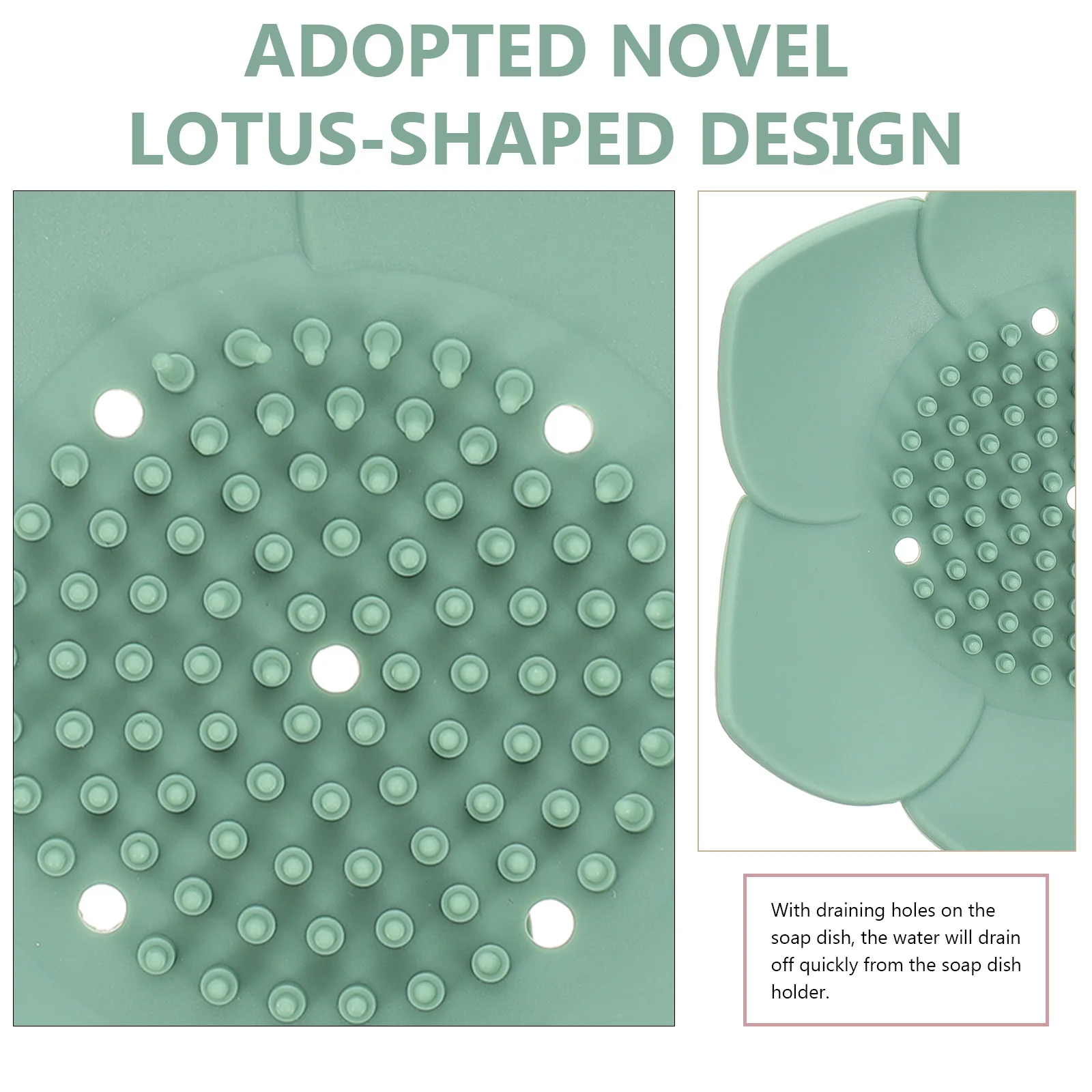 

2pcs Silicone Dish Holder Self-Draining Lotus-Shaped Anti-Slip Tray For Bathroom Kitchen Creative Soap Box Storage Rack
