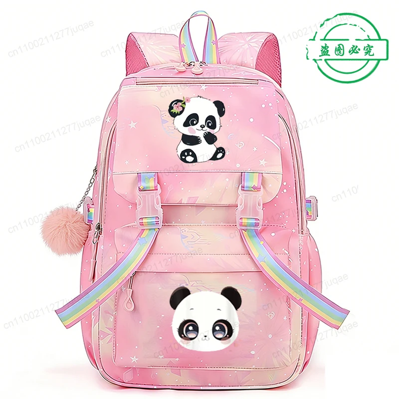 

Girl School Bag Backpack Back Pack for Teenager Women Children Female Pink Schoolbag Panda Anime Bagpack Class Teens Child Kids