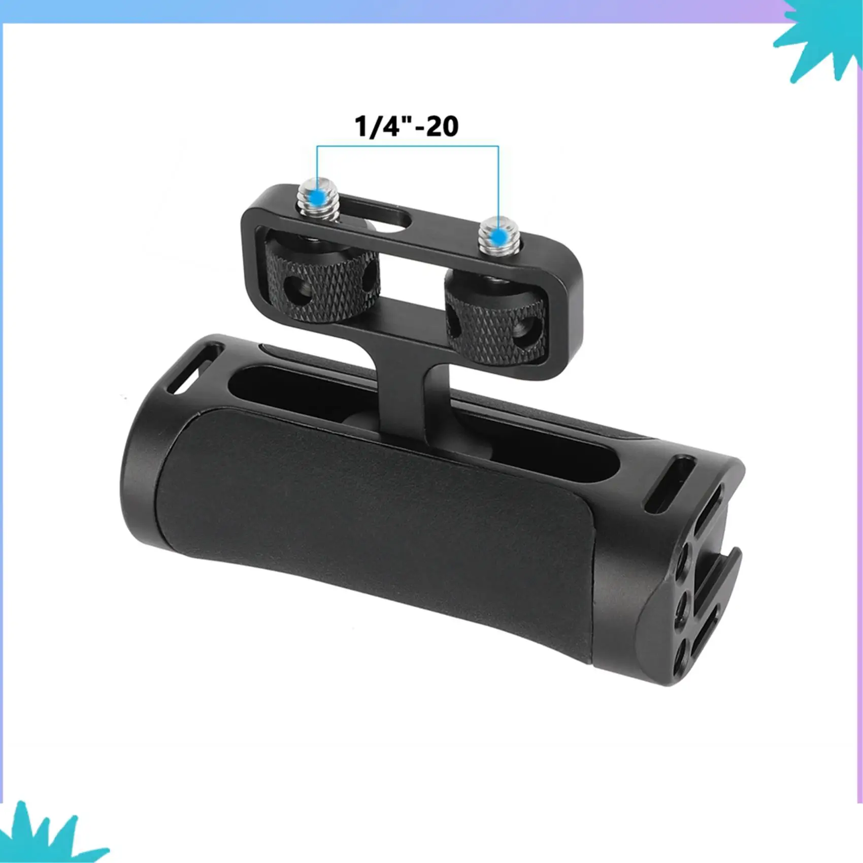 

ABZW 2X Universal Side Handle Grip With Dual 1/4 In-20 Screw Mount For Left Right-Hand For Monitoe Camera Cage Handle Grip