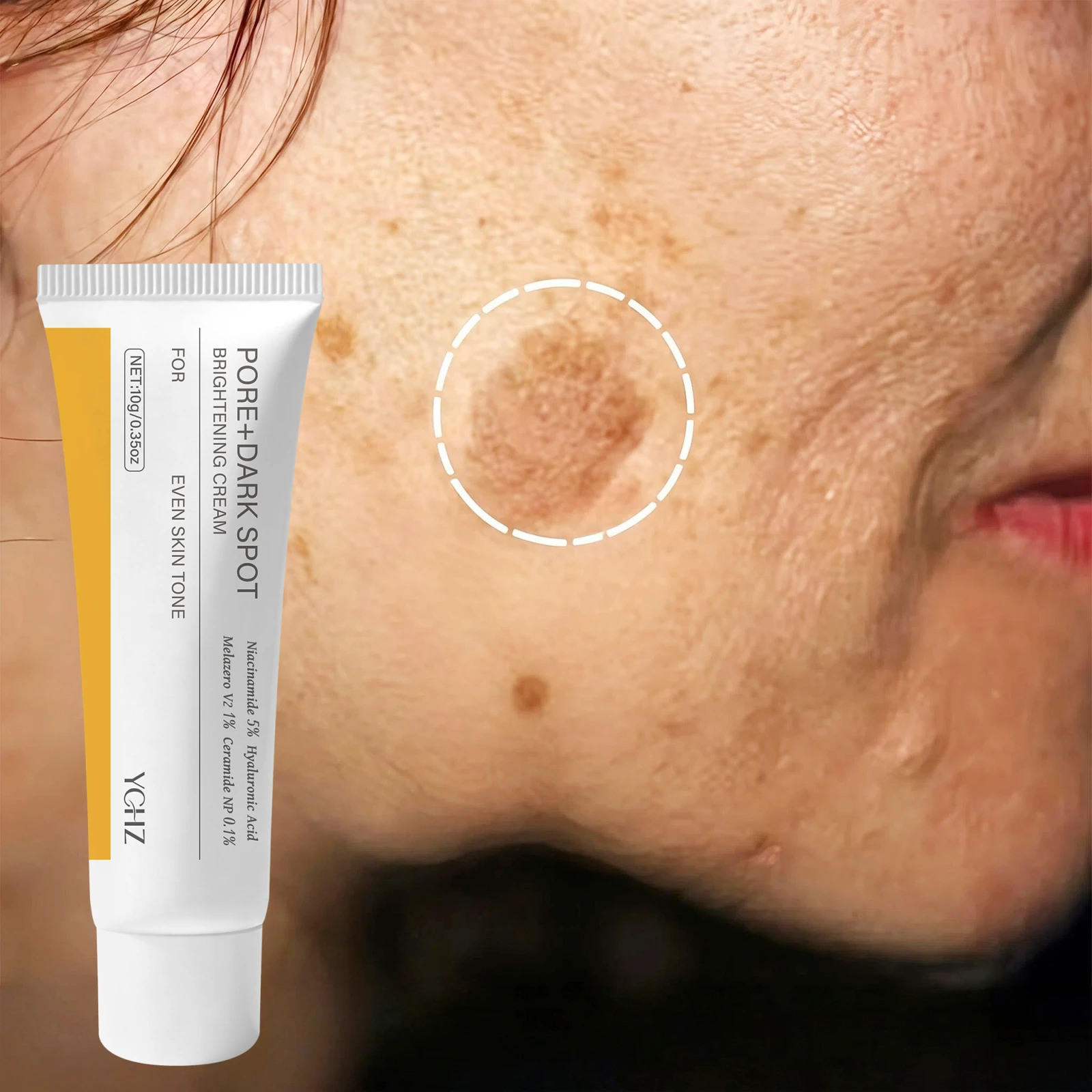 Crème éclaircissante et raffermissante pour le visage, crème éclaircissante pour les pores et les taches brunes |     Contient de la niacinamide, un agent minimisant les pores, un hydratant non irritant pour les peaux sensibles, contient du squalène d'origine végétale.