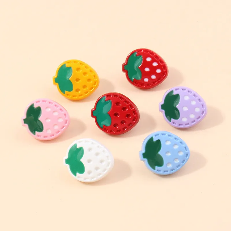 

Детский свитер с клубничным узором и пуговицами, универсальные декоративные пуговицы, милые пуговицы, застежка для детской одежды, аксессуары для шитья своими руками