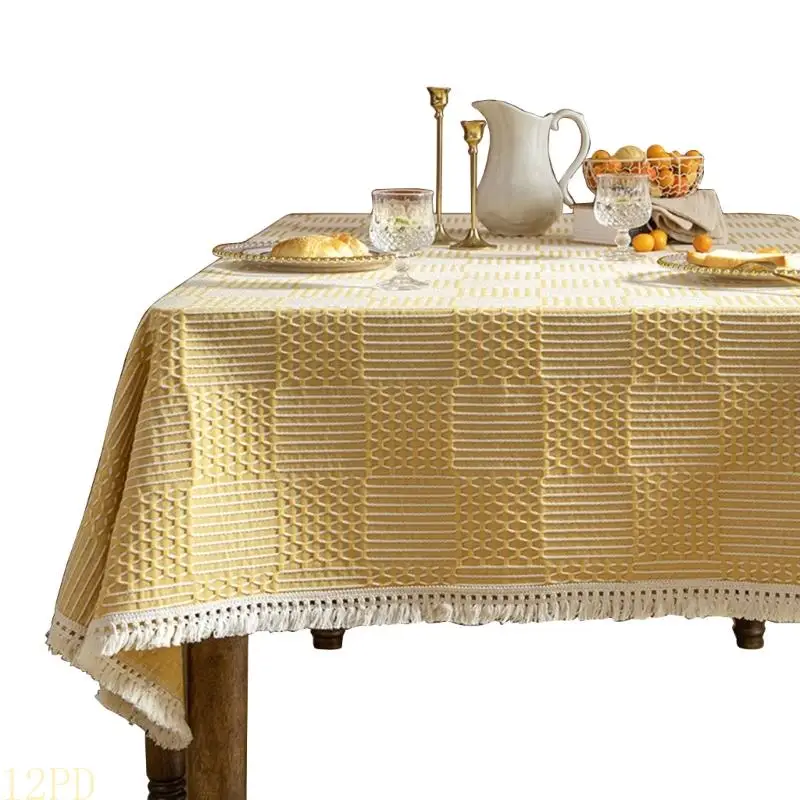 12PD Premium Table Cover Geometric Texture Tablecloth Durable Table Protectors