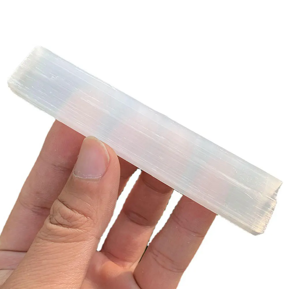 

Polished Selenite Crystal Slab Moroccan Transparent Gypsum Mineral for Home Decor Meditation Positive Energy Tool Charging Plate
