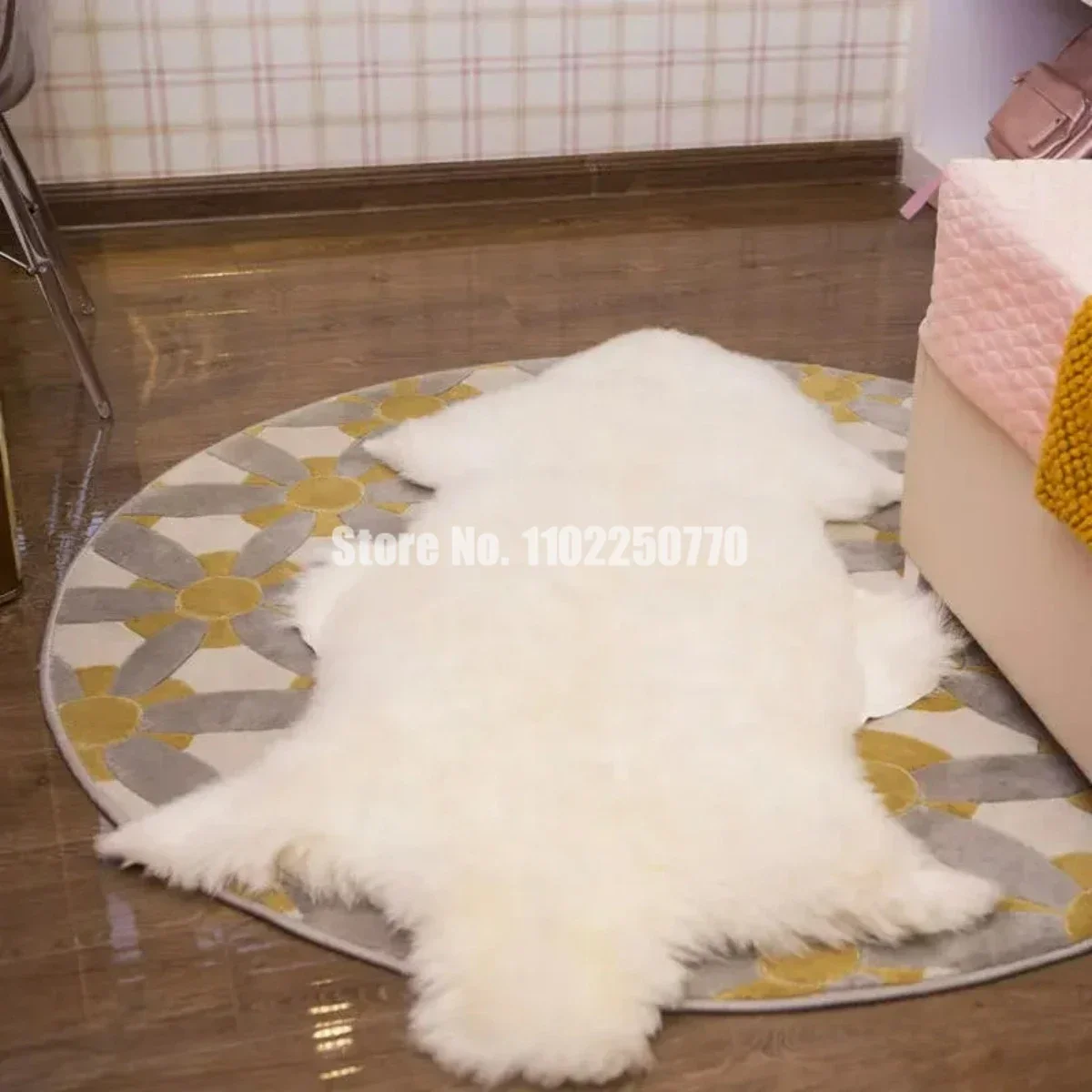 Whole Sheep Real Fur Cushion Pure Wool Blanket Carpet Bedside Fur Fabric Trim Womens Belts Faux Blanket White Fur Craft