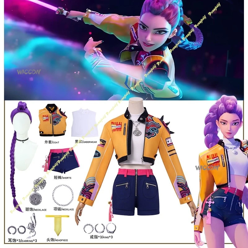 costume-de-cosplay-demonanime-rumi-pour-filles-perruque-pour-femmes-manteau-de-scene-jaune-cool-accessoires-pour-noel-et-halloween
