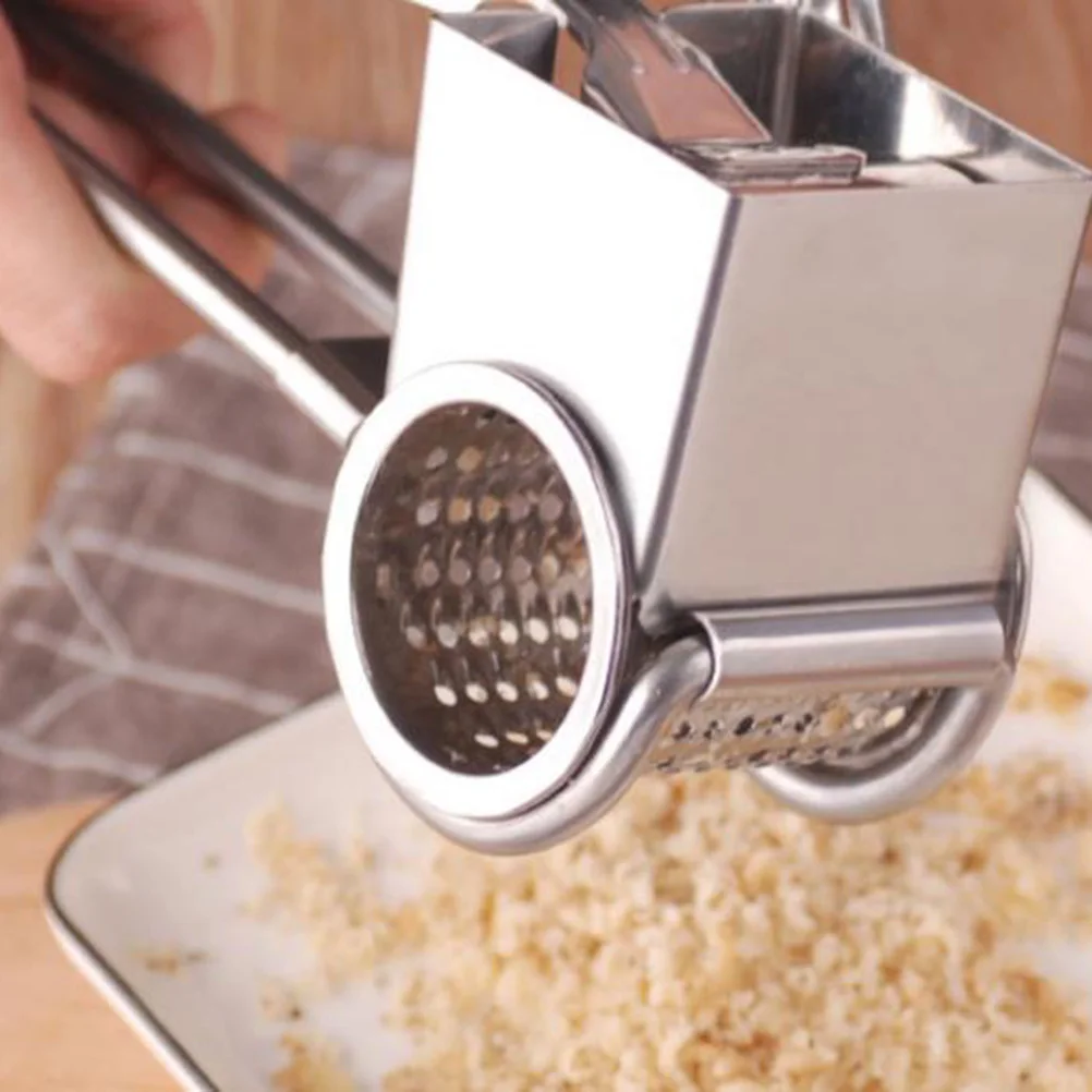 

Stainless Steel Cheese Shredder Rotary Grater Non-Rust Kitchen Tool For Cheese Chocolate Vegetables Silver Lightweight