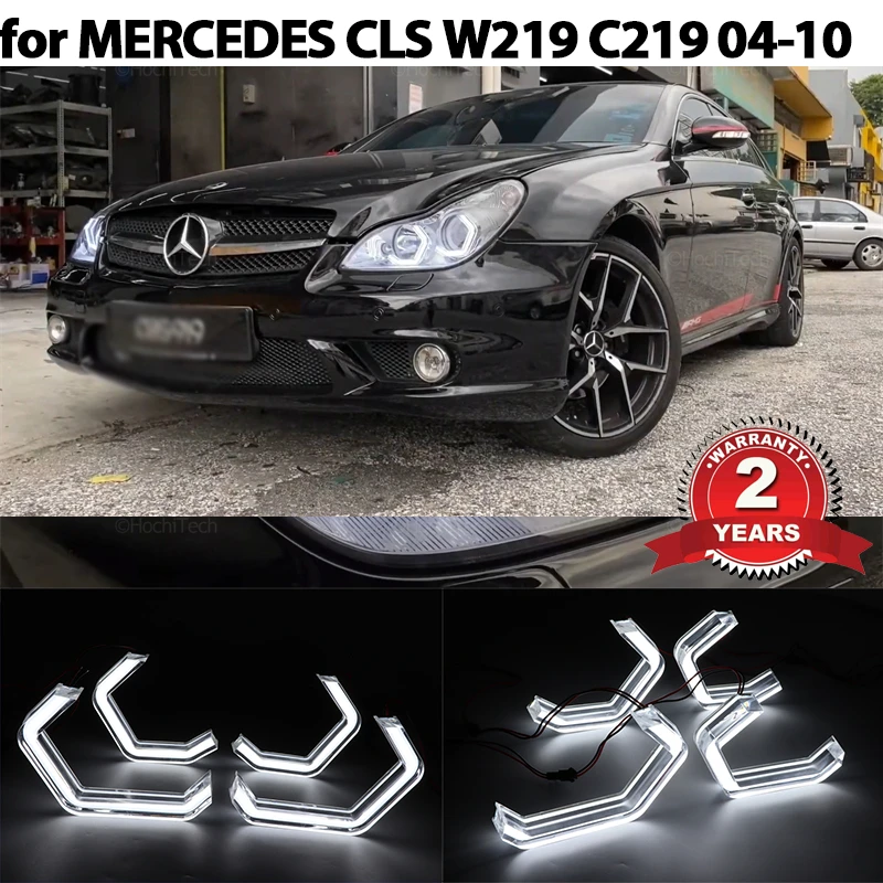 

Car Angel Eyes Rings Led DRL Daytime Running Light for MERCEDES BENZ CLS W219 C219 2004-2010 M4 style Turn Signal White Yellow