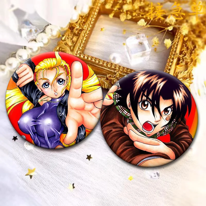 Anime Kenichi The Mightiest Disciple Pins Kenichi Shirahama,Miu Furinji Brooches for Bag Clothes Accessories Round Cartoon Badge
